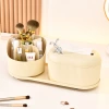 Multi-functional desktop tissue box, makeup brush bucket, pen holder, rotating tissue box, makeup storage bucket, living room Specification image